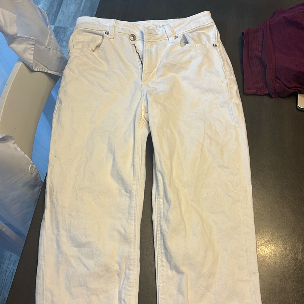 Never worn outside of the house white American Eagle jeans